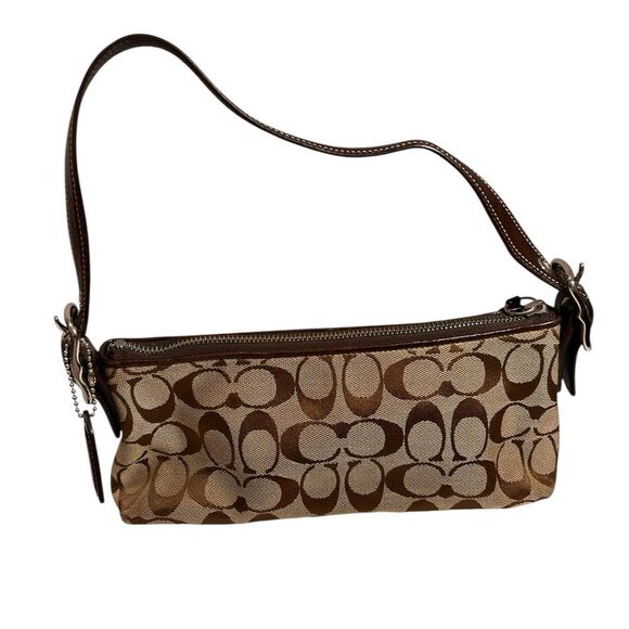 Coach Y2K Brown Signature Demi Suede East West Mini Bag - Picture 3 of 12